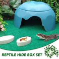 thumbnail image 2 of Reptile Hide Box Gecko Hideout Cave con fregadero Humidificador Lagartos Hideaway Hut Hojas flexibles Hábitat de mascotas Decoración para serpientes Leopardo Arañas Tortugas Anfibios JAMW Sencillez, 2 of 4