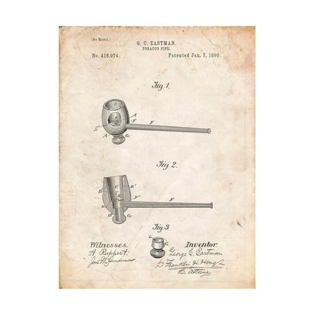 Tobacco Pipe 1890 Patent Print Wall Art By Cole