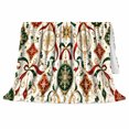 thumbnail image 2 of Festive Christmas Ornaments Snowflakes Christmas, Festive Holiday Scene, Warm Flannel Blanket for Living Room and Family Room, Art Lovers Christmas Gift, Festive Home Decor, 2 of 9