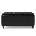 thumbnail image 2 of WyndenHall  Franklin 42 inch Wide Contemporary Rectangle Storage Ottoman Midnight Black, 2 of 5