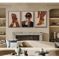 thumbnail image 4 of 3pcs Abstract African ethnic wall art Afro-bohemian style black women Canvas Poster Print Colorful Contemporary Collage Painting Picture Wall Decor For Living room, bedroom, 4 of 5