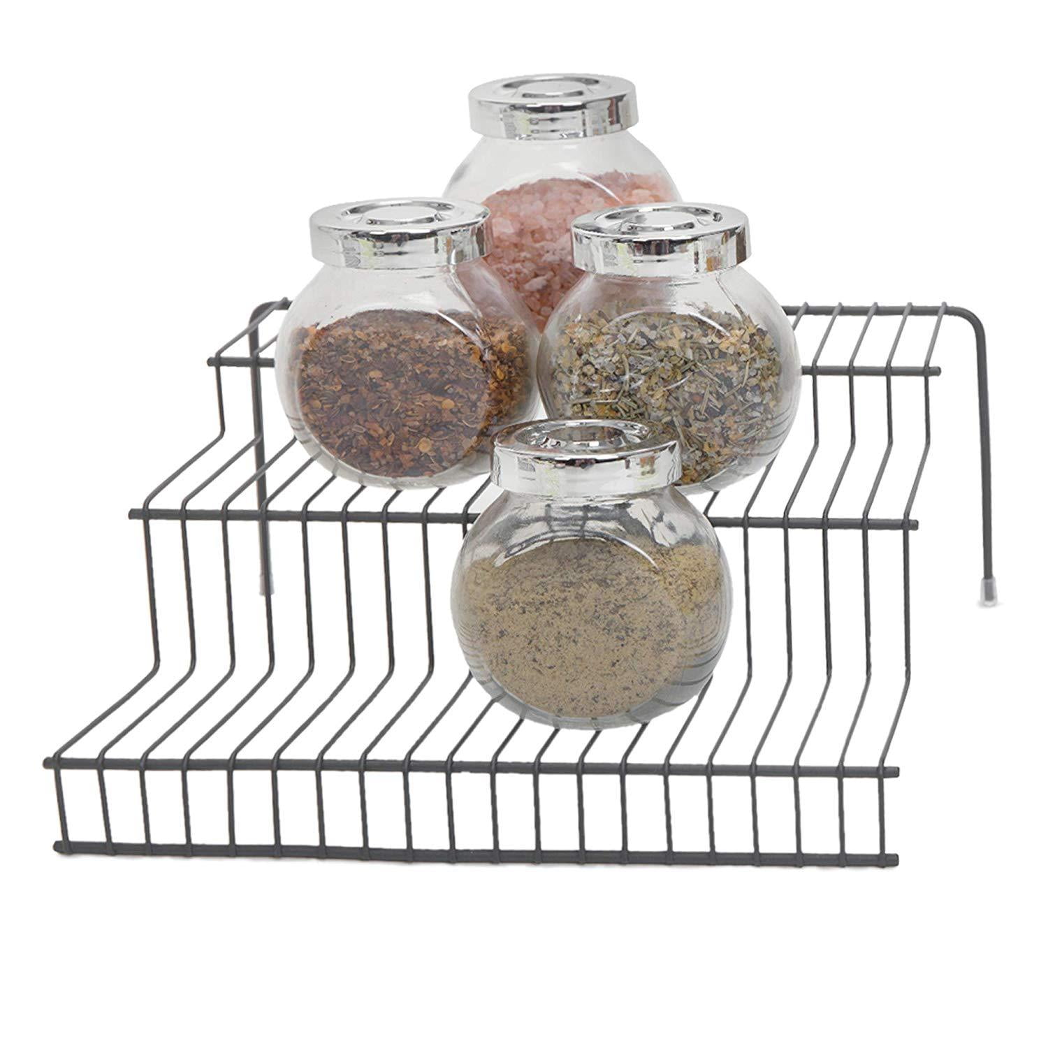 Smart Design 3Tier Spice Rack Shelf Organizer Steel Metal Wire
