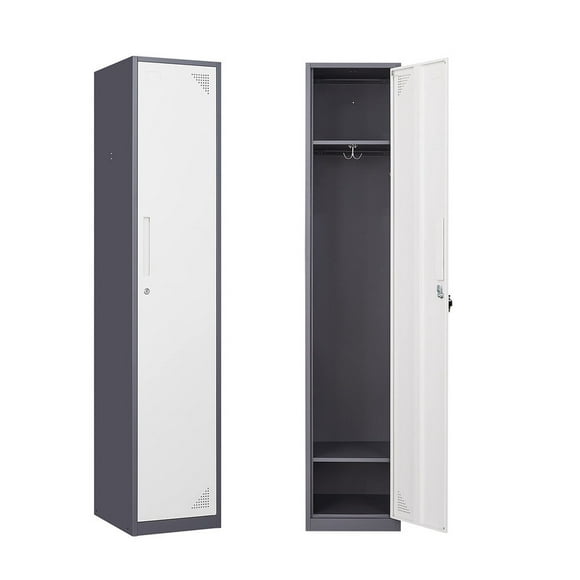 STANI Metal Lockers for Employees with Keys, 71" Employees Locker Storage Cabinet with 1 Doors, Tall Steel Storage Locker for Gym, School, Office