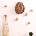 thumbnail image 4 of Gancho de pared de madera maciza sin perforaciones Gancho de pared para pasillo Perchero Capucha Estrella Luna Creativo, 4 of 5
