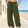 thumbnail image 5 of Horkkom Baggy Sweatpants Wide Leg Solid Color Casual Drawstring Pants Soft Comfy Daily Sweatpants with Pockets S, 5 of 8