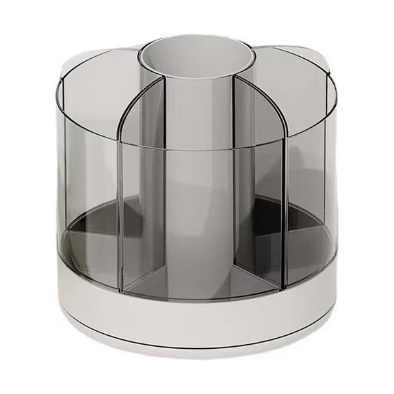 2025 New Desk Pencil Pen, 6 Slots 360°Degree Rotating Pencil Pen Organizers For Desk, Desktop Storage Stationery Supplies Organizer, Cute Pencil Cup Pot White