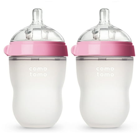 Comotomo Baby Bottle, Double Pack, 8 oz Pink (Best Baby Bottle Brand 2019)