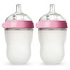 Comotomo Baby Bottle, Double Pack, 8 oz Pink