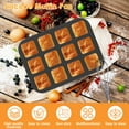 thumbnail image 5 of Jetcloudlive 2 Pack 12 Cavity Brownie Pan with Dividers,Non-Stick Square Muffin Pan,All Edges Baking Pan for Cornbread,Cupcakes,Tart,Muffin Cakes,Cookie,Bread, 5 of 10