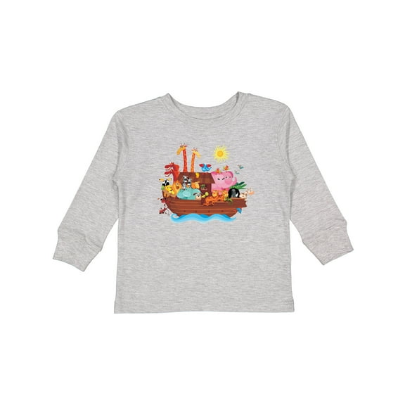 Inktastic Animal Ark Bible Story Christian Boys or Girls Long Sleeve Toddler T-Shirt