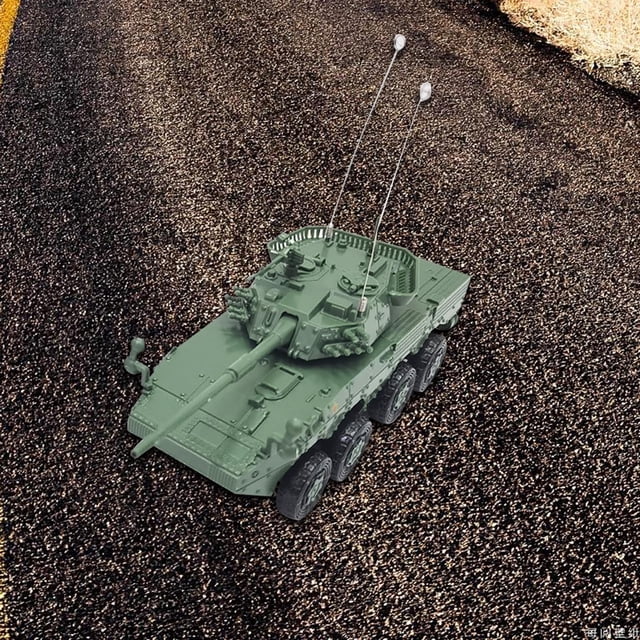 Carro de orugas a escala 1:72 Baoblaze modelo de tanque 4D rompecabezas en miniatura Verde