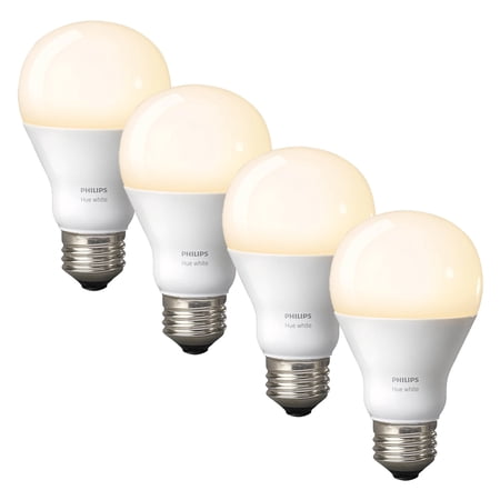 Philips Hue White A19 3rd Gen 4-Bulb Kit Certified (Certified Refurbished)
