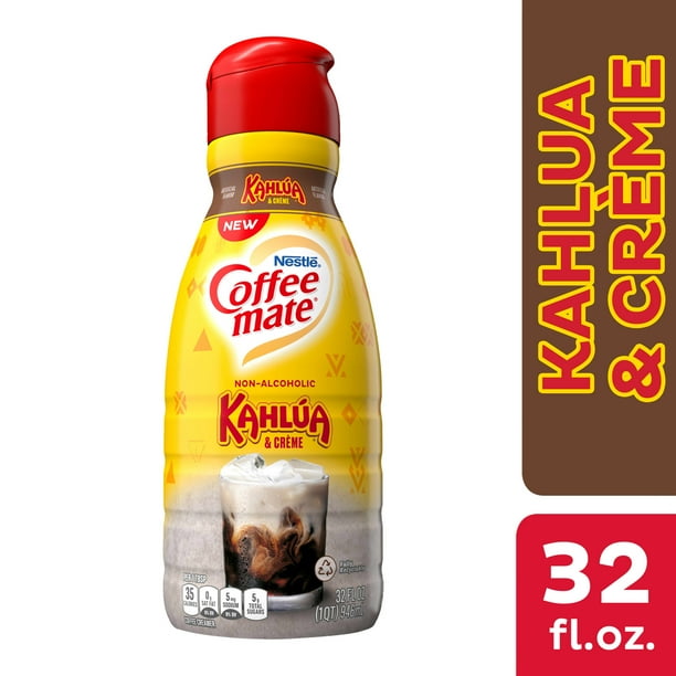 Coffee mate Kahlua and Creme NonAlcoholic Liquid Coffee Creamer, 32 fl