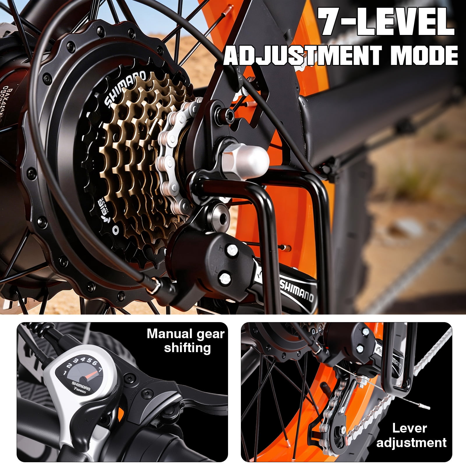 20”Fat Tire Electric Bicycle, 2000W Adult Electric Bicycle, 48V 18Ah Battery, 55Mile Range, Top Speed 35Mph, Front And Rear Hydraulic Suspension + Hydraulic Disc Brakes, 7-Speed, MAX 400LBS