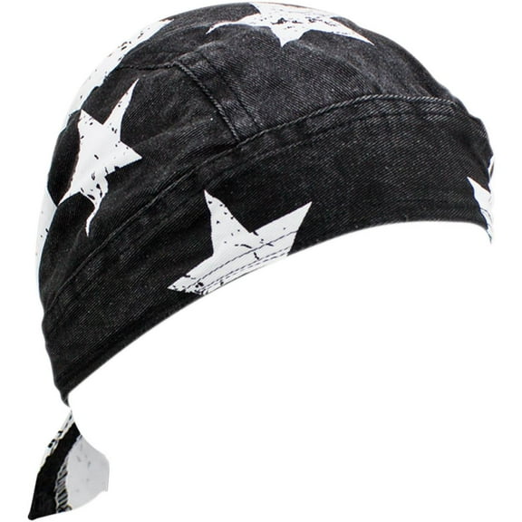 Zan Headgear Road Hog Flydanna Headwrap Black & White Flag