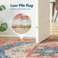 thumbnail image 6 of Reepow 8x10 Washable Vintage Boho Soft Non-Slip Low Pile Area Rug for Living Room Office Dining Room,Tangerine Blue, 6 of 10