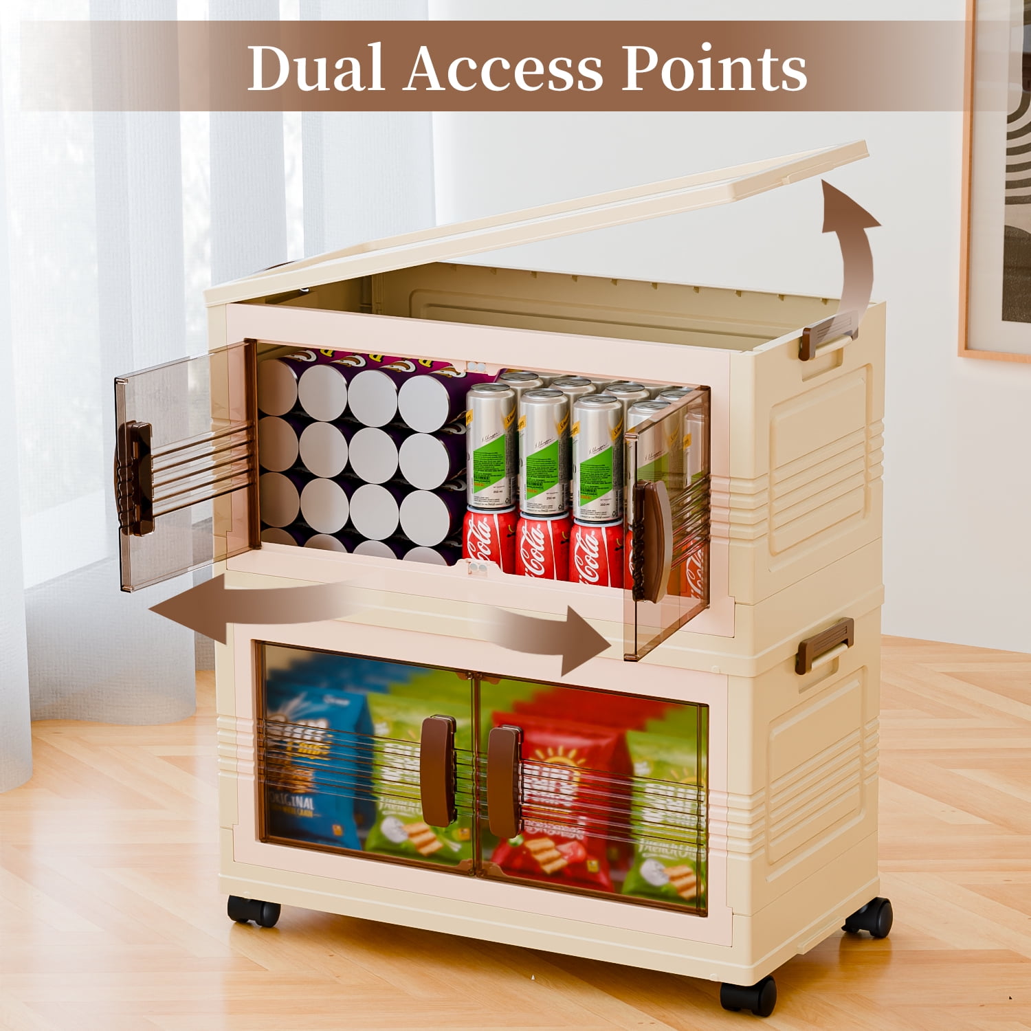 TINANA Plastic Storage Bins with Lids, 3 Tier 222QT Stackable