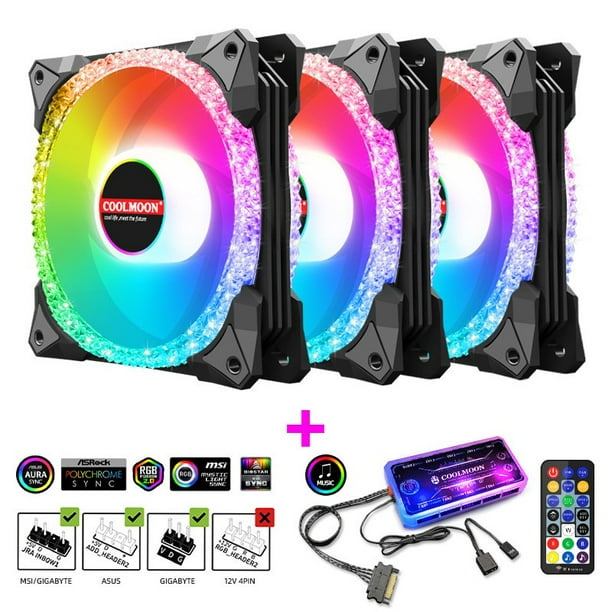 peave afkom Postimpressionisme Magic Diamond 120mm ARGB PWM Case Fan For PC Computer Cooling System, 6Pin  5V Support Program Controlled Lighting, RGB Quiet Cooling Fan CPU Cooling  Fans CPU B - Walmart.com