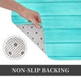 thumbnail image 6 of Gaeub Turquoise Wooden Print Door Mat with Heavy Duty Backing,Welcome Mats for Entryway, Flannel Anti-Slip Doormat, Garge Porch Entryway Mat,16x24in Outdoor Indoor Welcome Mat, 6 of 7