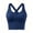 #0206-Blue, variant on Women Zip Front Sports Bra Racerback Tank Top Wireless Paded Yoga Workout Running Bras