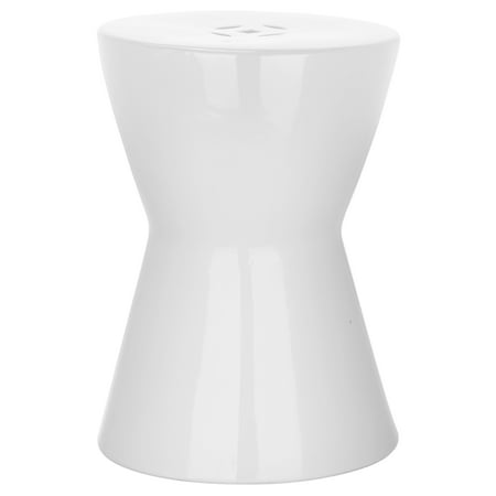 Safavieh Liana Hourglass Indoor/Outdoor Garden Patio Stool, White