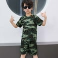 thumbnail image 5 of RTKFRFLM Boys Camo Short Sleeve Outfit Set Toddler Fall Clothes Kids T Shirt And Shorts Casual Playwear Breathable Comfortable Activewear For Daily Wear Clothing Sets,Size 6-7 Years, 5 of 7