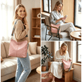 thumbnail image 5 of WANDF Hobo Bag for Women,Chic PU Sling Shoulder Bags with Wide Strap,Retro Commuter Bag with Coin Purse for Ladies,Crossbody Tote Bag Handbag for Work, Shopping,Travel(Pink), 5 of 10
