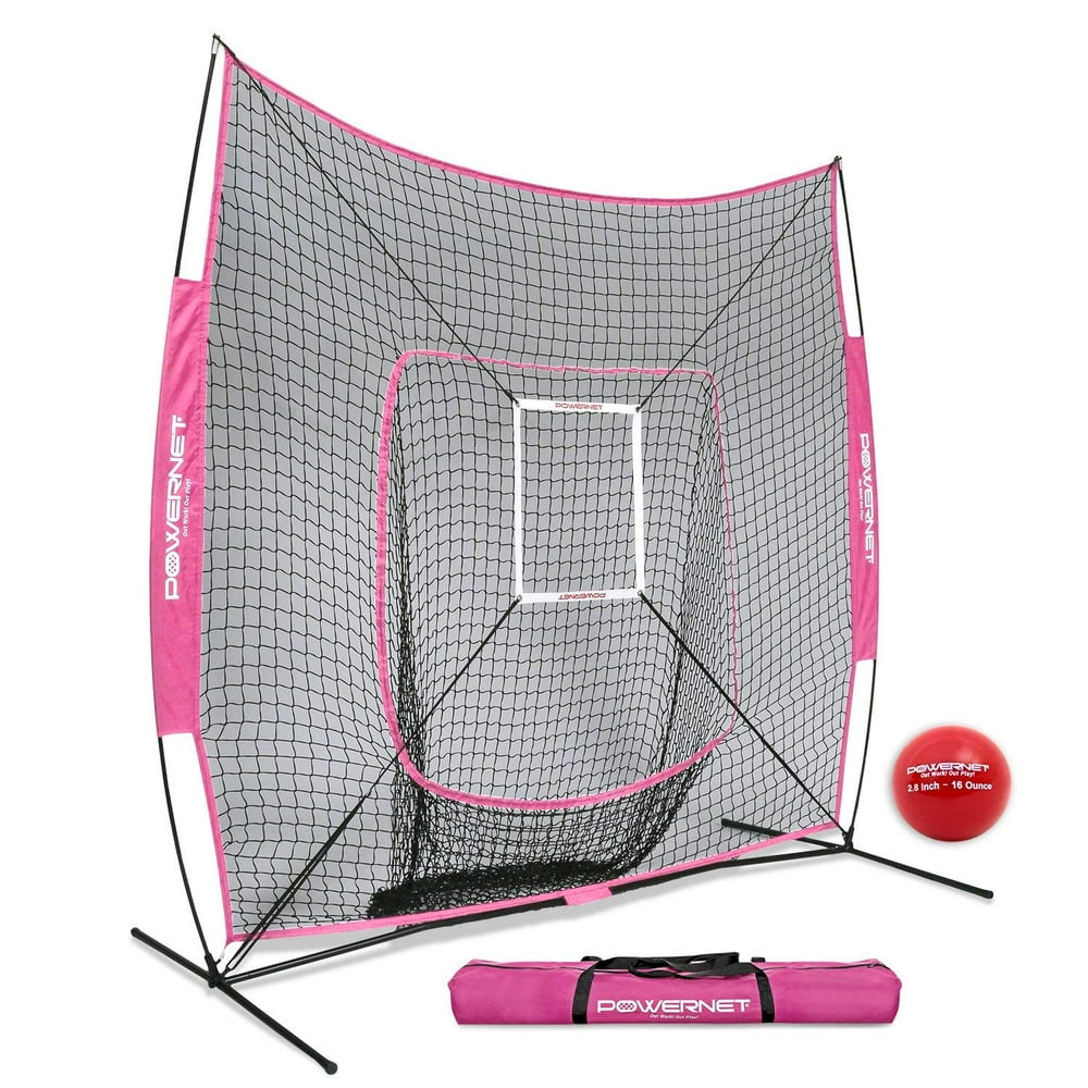 PowerNet DLX 7x7 Baseball Softball Practice Net (Bundle with Strike