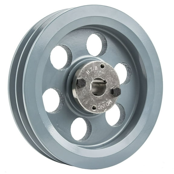 Masterdrive Cast Iron 7.75" Dual Groove Pulley Belt B Section 5L with 7/8" Sheave Bushing 2BK80H