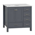 thumbnail image 6 of Horizon 36" Bathroom Vanity with Marine Gray Cabinet and Engineered Carrara Top, 6 of 6