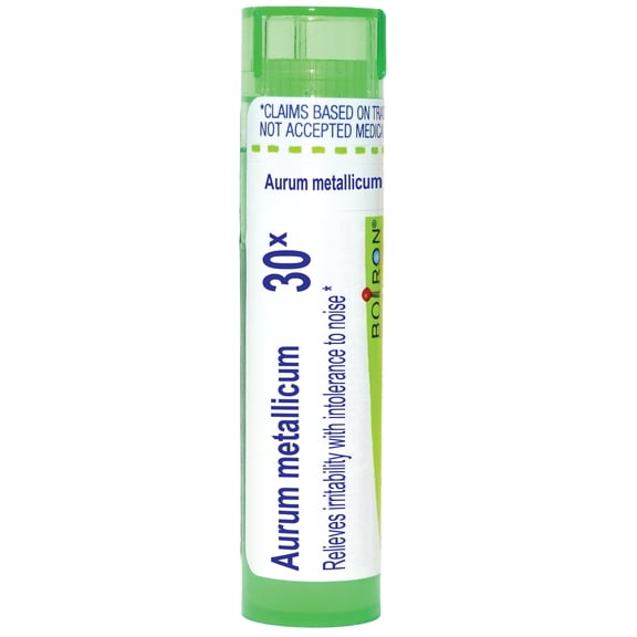 Boiron Aurum Metallicum 30X, Homeopathic Medicine for Irritability With Intolerance To Noise, 80 Pellets