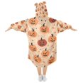 thumbnail image 2 of FORMRS Wearable Blanket Hoodie with Sleeves for Kids Cozy Flannel Sweatshirt, Colorful Halloween Pumpkin Pattern, 2 of 7