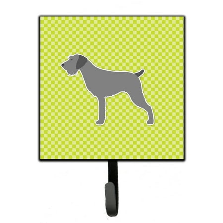 

Carolines Treasures BB3811SH4 German Wirehaired Pointer Checkerboard Green Leash or Key Holder 7Hx4.25W multicolor