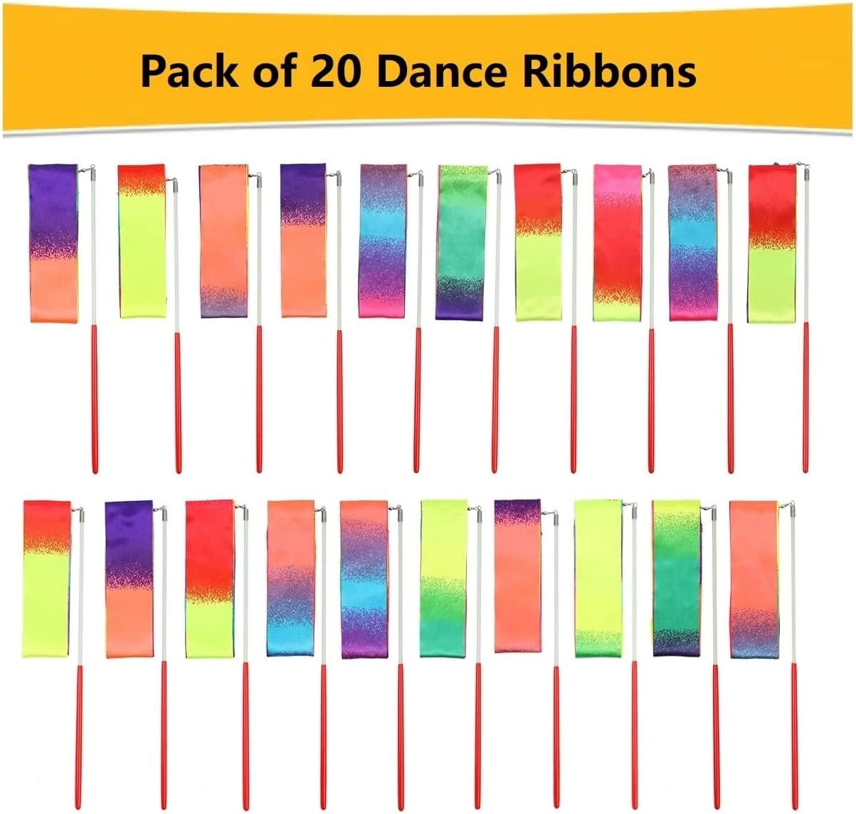 Ribbon Dancing Wands Party Favors for Kids, Rainbow Birthday Decorations, Princess Party Supplies, Girls Party Games, Gymnastics Goody Bag Stuffers