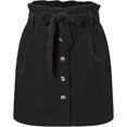 thumbnail image 1 of - Minifalda de pana con cinturón para mujer Negro X-Small Negro X-Small Xishao ropa, 1 of 2