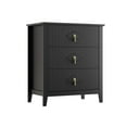 thumbnail image 4 of Modern Wood Nightstand Fluted Dresser for Bedroom, 27.5" Wide 3-Drawer Bedside Tables, Storage End Table Chest of Drawers, for Living Room, Hallway, Entryway, 4 of 8