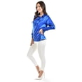 thumbnail image 2 of Blusa de satin con lazo Roman Fashion /Juvenil, 5101 (Azul rey) azul G, 2 of 6