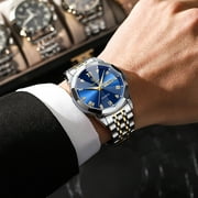 Poedagar Luxury men wristwatch business waterproof luminous date week Man Watch stainless steel band Men's quartz watches sports
