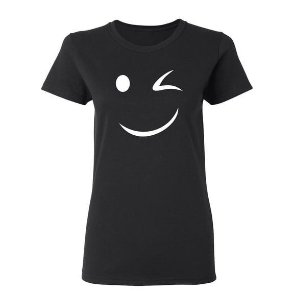 Wink Smile Sarcastic Novelty Gift Idea Adult Humor Funny Women's Casual Tees