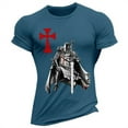 thumbnail image 3 of Camiseta Estampada pour Homme Camisa de Manga Corta de Gran Tamao Patron de Punto de Cruz Temple Informel y CModa Cuello Rouge, 3 of 4