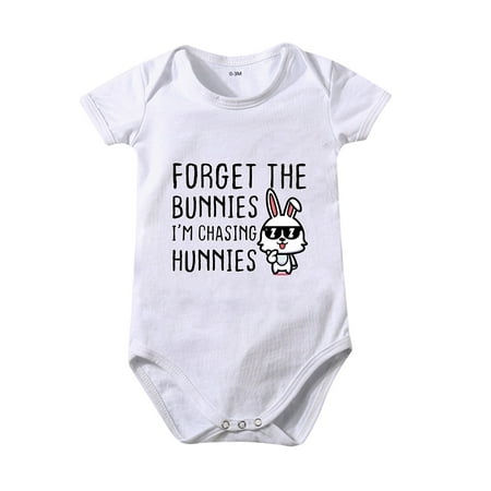 

Unisex Baby Onesie Clothing Short Sleeve Crawl Romper Clothes Cartoon Bunny Letter Print 0 To 24 Months Kids For Unisex Toddler Cute Daily Play