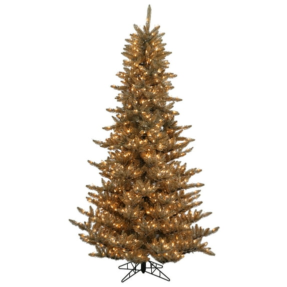 Vickerman 4.5' Antique Champagne Fir Artificial Christmas Tree, Clear Dura-lit Incandescent Lights