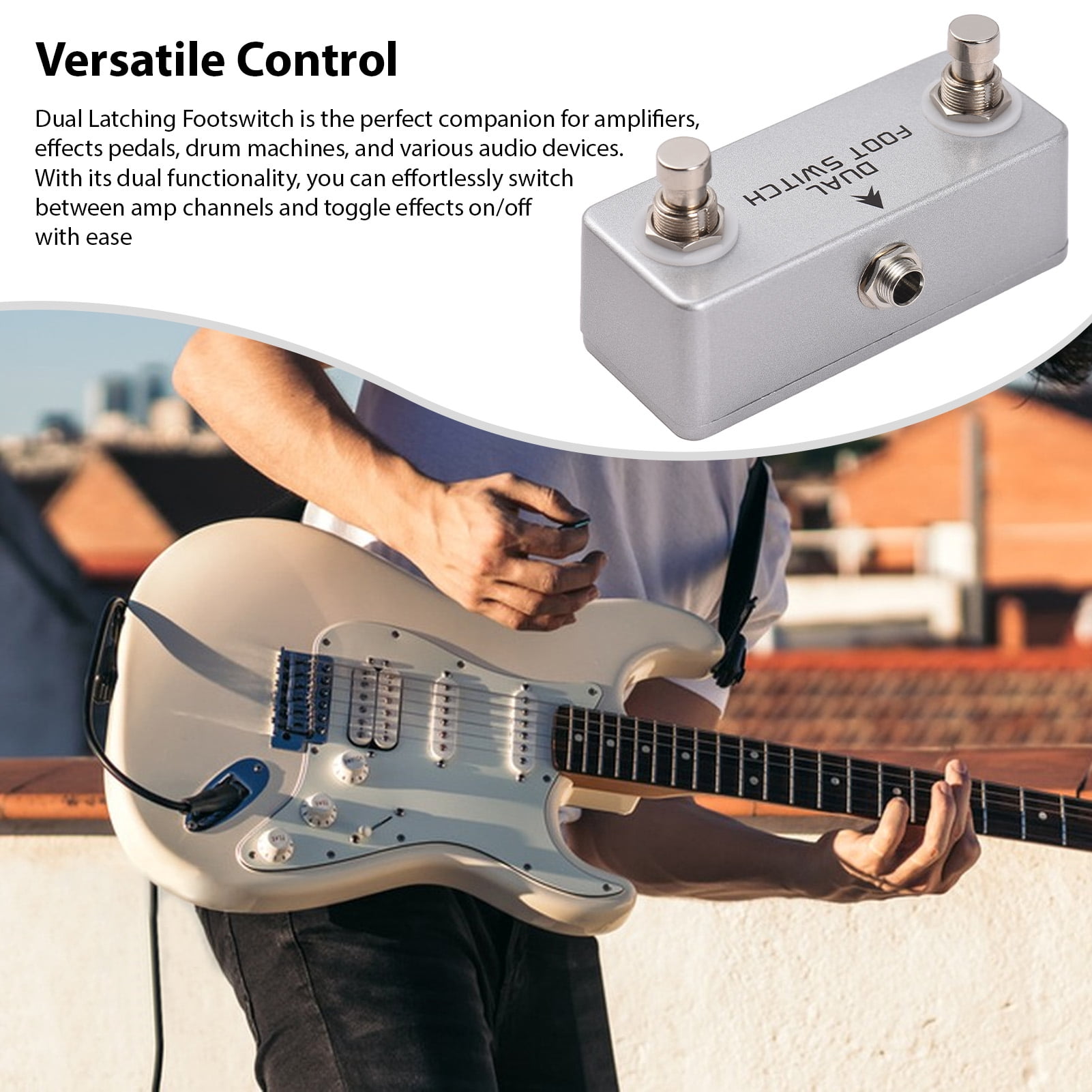 Foot Switch,Output Switch Pedal Dual Amp Channel Amp Channel Function Amplifiers Pedals Drum Pedal Amplifiers Pedals Alloy 6.35mm Stereo 6.35mm Stereo Output Switch Pedal Amplifiers