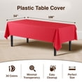 thumbnail image 3 of Exquisite Magenta Plastic Tablecloth Cover - 54" x 108" - Heavy Duty - Disposable - 2 Pack, 3 of 7