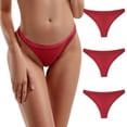 thumbnail image 2 of COMVALUE Briefs for Women 2026 Shiny Smooth Panties Seamless Stretch Thong Panties Underwear 3 Pack (Wine, XL), 2 of 5