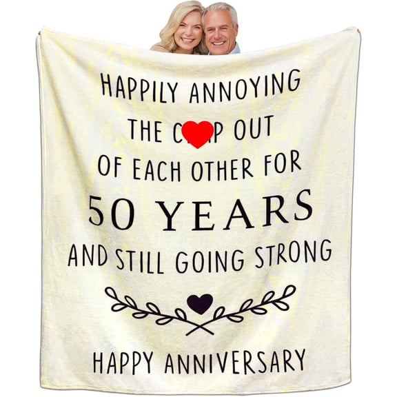 50th Wedding Anniversary for Couple Men Women Gifts 50 Year Anniversary Blanket Gift for Parents 50th Anniversary Blanket for Mom Dad Best 50th Anniversary for Grandma Grandpa Grandparents Christmas