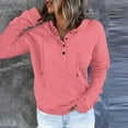 thumbnail image 4 of Women's Cute Pullover Hoodie Oversized Long Sleeve Button Detail Trendy Finger Cover, 4 of 6