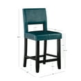 thumbnail image 5 of Linon Vega 25" Mid Back Indoor Upholstered Counter Stool, Black/Agean Blue Faux Leather, 5 of 8