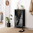 thumbnail image 6 of Gothic Dresser for Bedroom with 4 Storage Drawers Black Rabbit Winter Forest Golden Stars Night Sky Dressers Chest of Drawers Steel Framed Fabric Closet Organizers for Dorm Entryway, 6 of 8