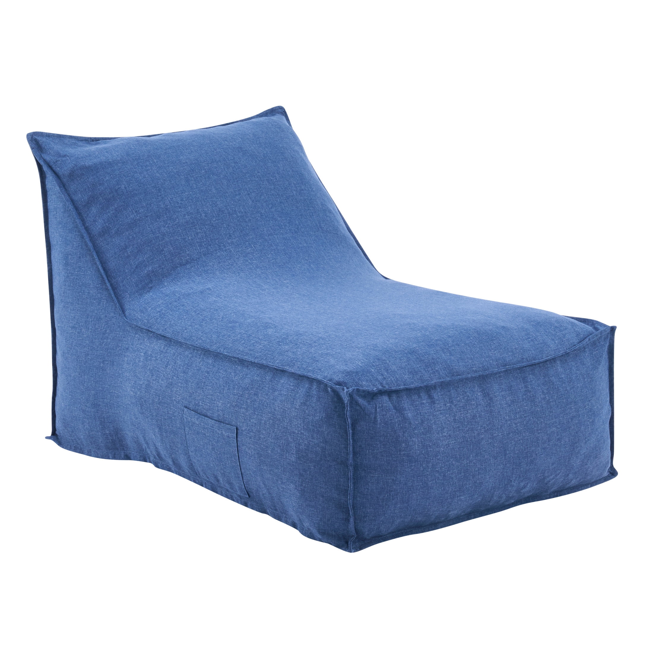 Christopher Knight Home 48" Outdoor Bean Bag Lounge Chair, Plush Foam Filled, Patio Garden Seating, Navy Blue